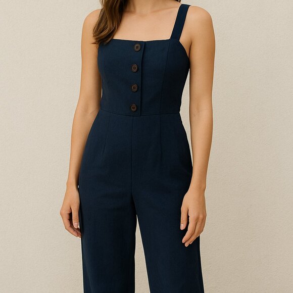 Designer Midnight Blue Jumpsuit - Picture 1 of 5